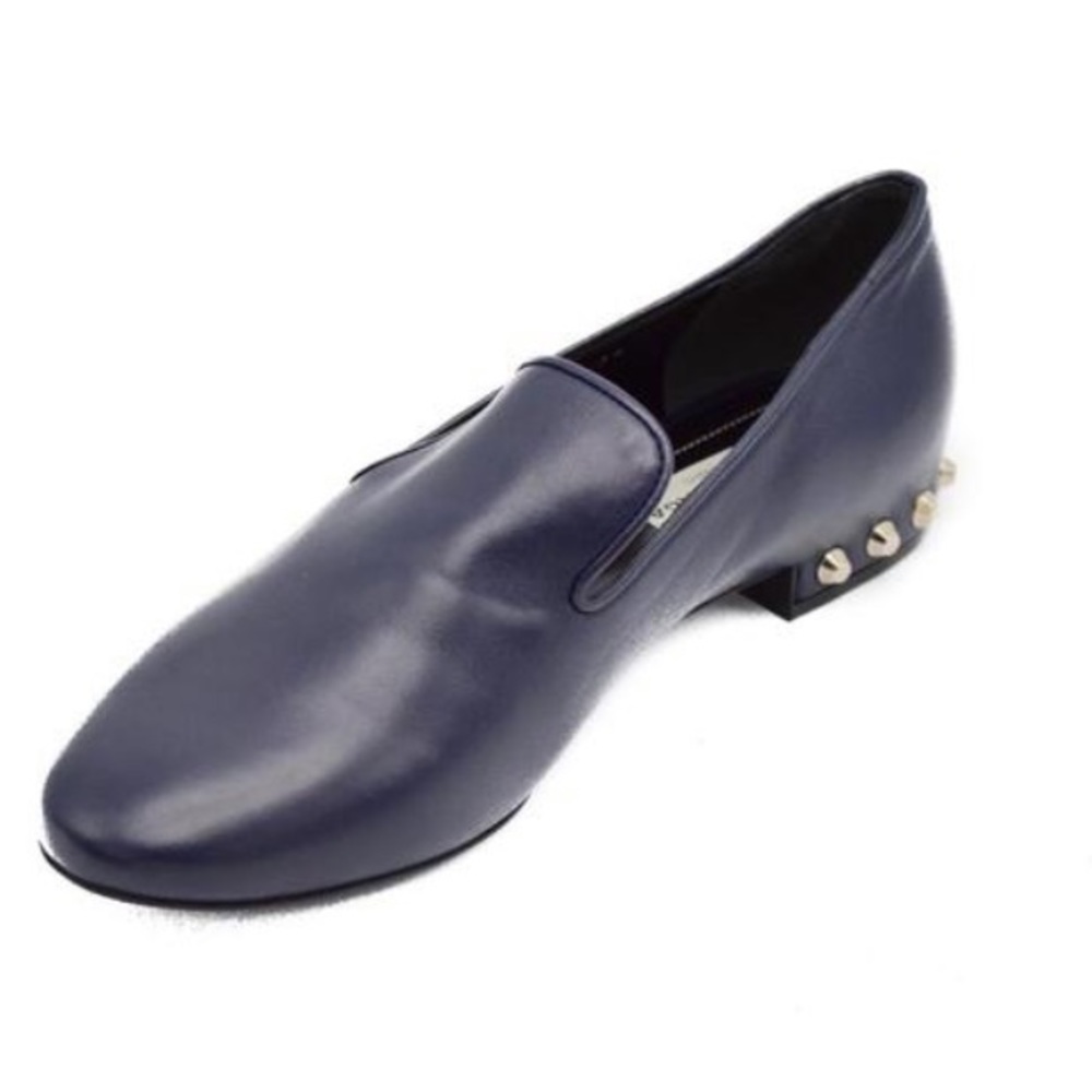 Balenciaga Navy Smoking Slippers with Studs